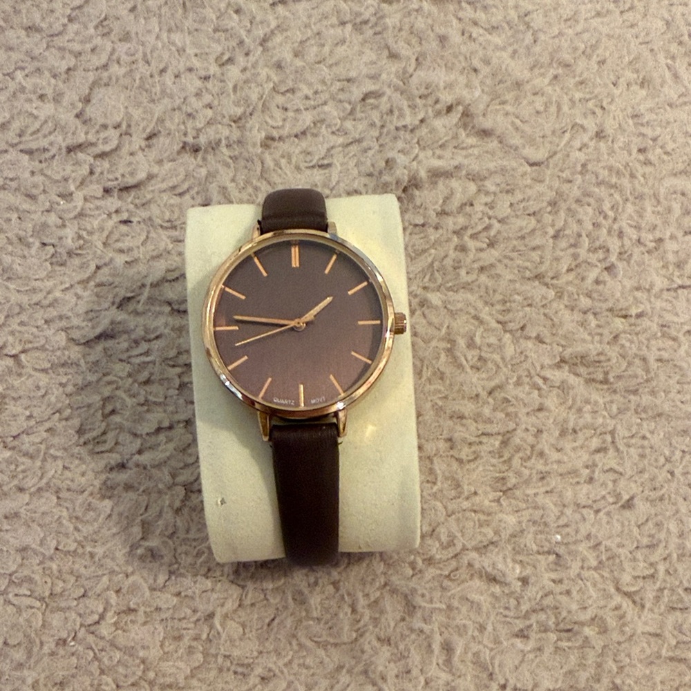 Classic Brown Watch with Gold Details